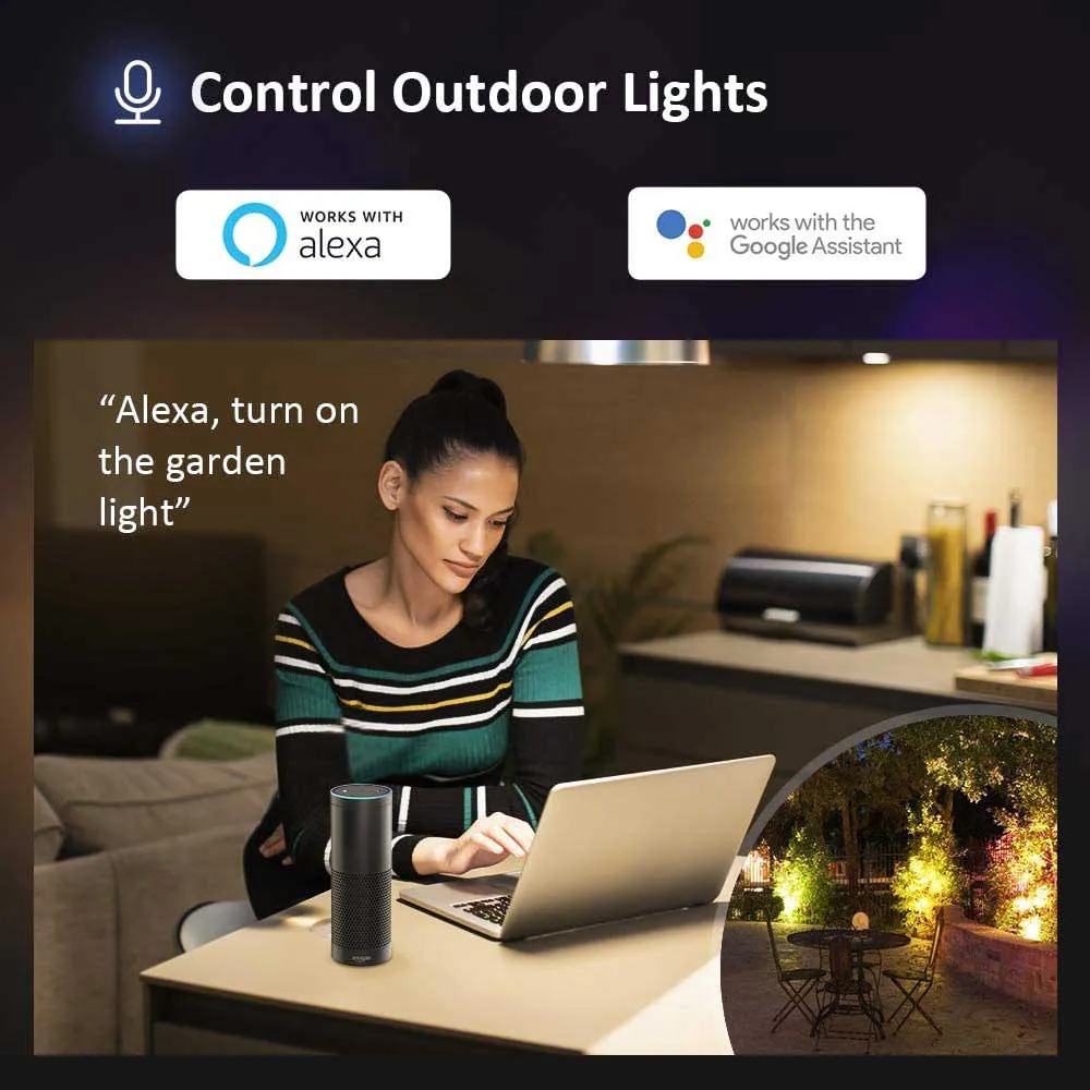 16W Smart WiFi LED Floodlight, RGB CCT Changing, APP & Voice Control, Compatible with Amazon Alexa & Google Home