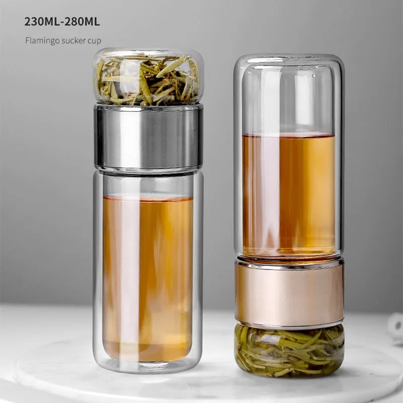 2in1 Large Double Glass Tea Infuser Bottle