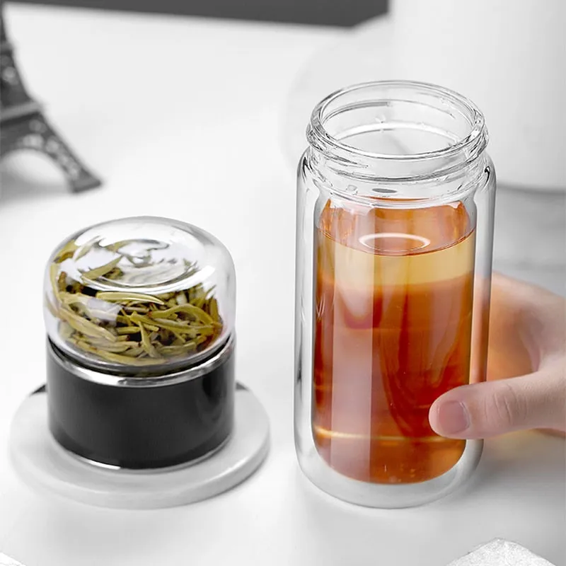 2in1 Large Double Glass Tea Infuser Bottle