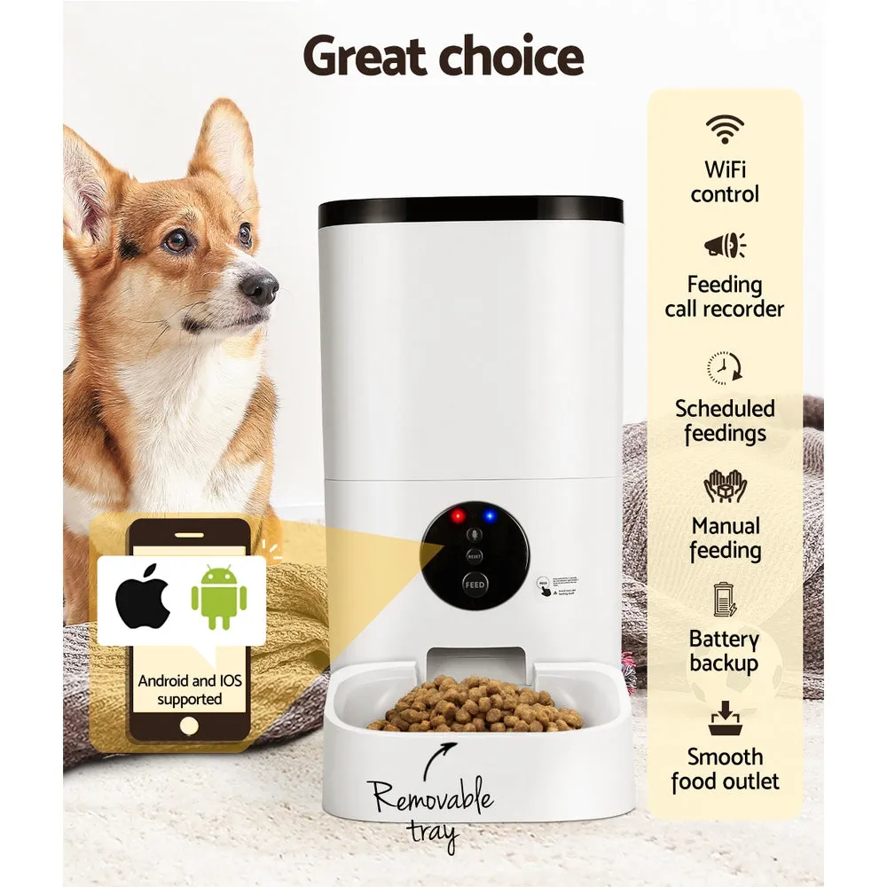 6L Wifi Auto Pet Feeder, 10 Meals, Smart Timer - i.Pet