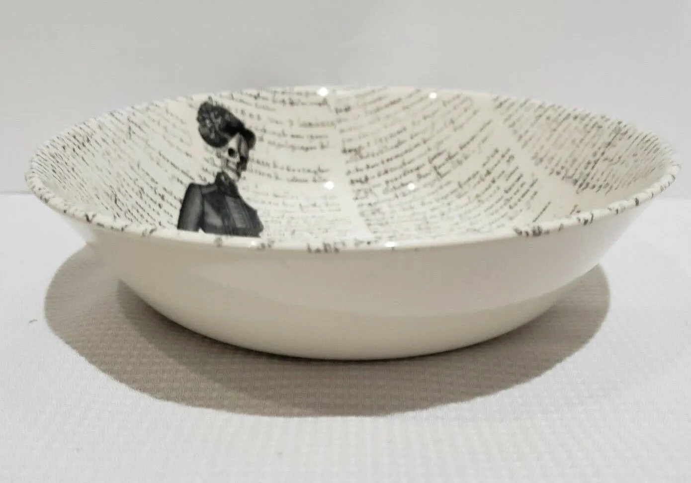 9" Victorian Lady Walking Dog Serving Bowl