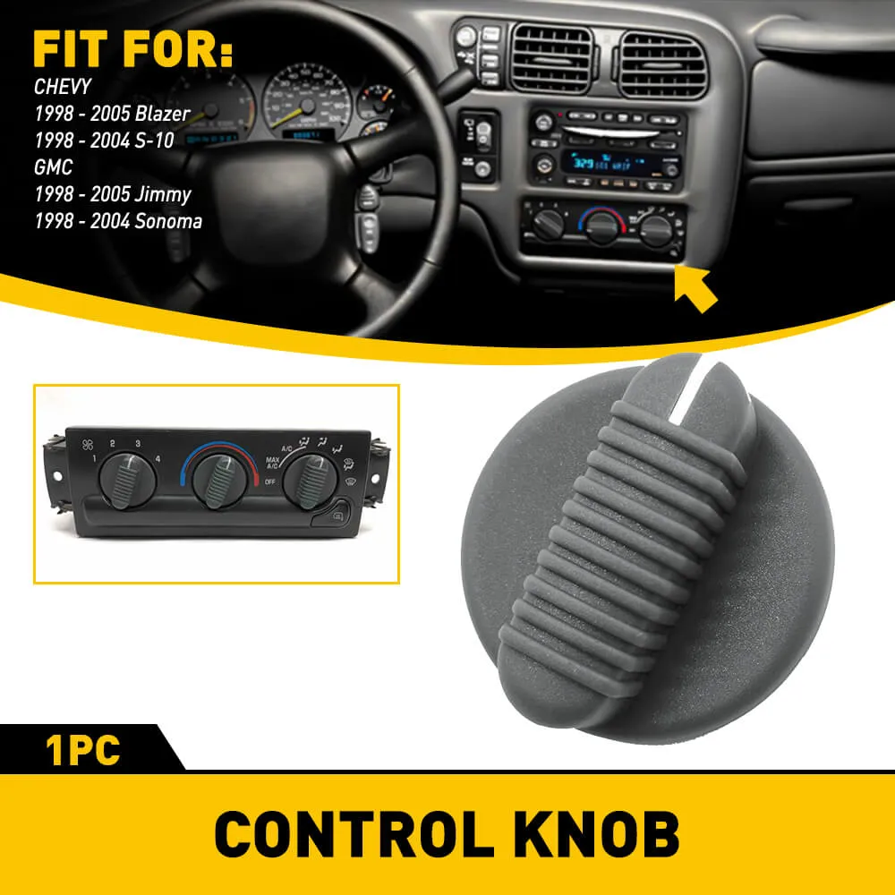 AC Control Switch Knob Kit Fits 1995-2005 Chevy Blazer/S10 and GMC Jimmy/Sonoma