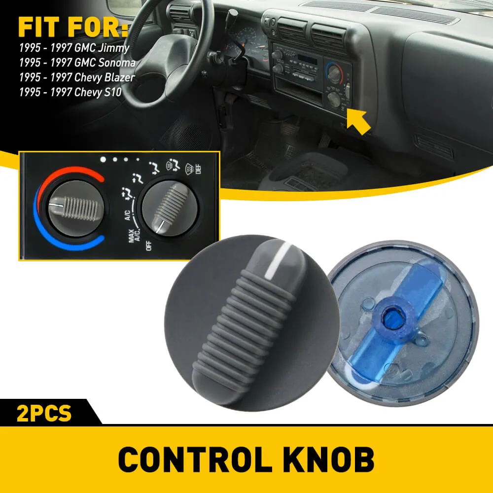 AC Control Switch Knob Kit Fits 1995-2005 Chevy Blazer/S10 and GMC Jimmy/Sonoma