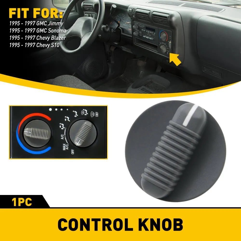 AC Control Switch Knob Kit Fits 1995-2005 Chevy Blazer/S10 and GMC Jimmy/Sonoma