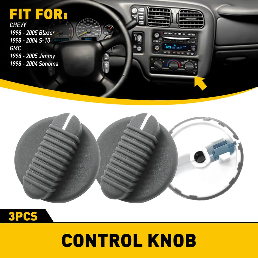 AC Control Switch Knob Kit Fits 1995-2005 Chevy Blazer/S10 and GMC Jimmy/Sonoma