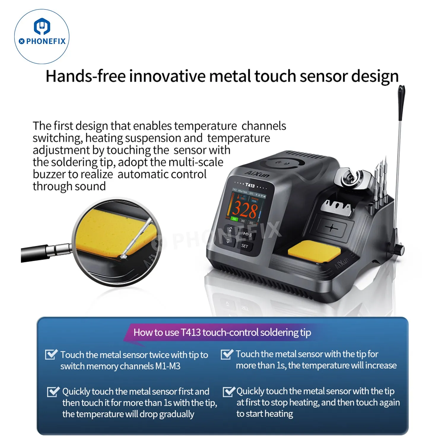 AIXUN T413 Integrated Soldering Station With T245/T225 Handle