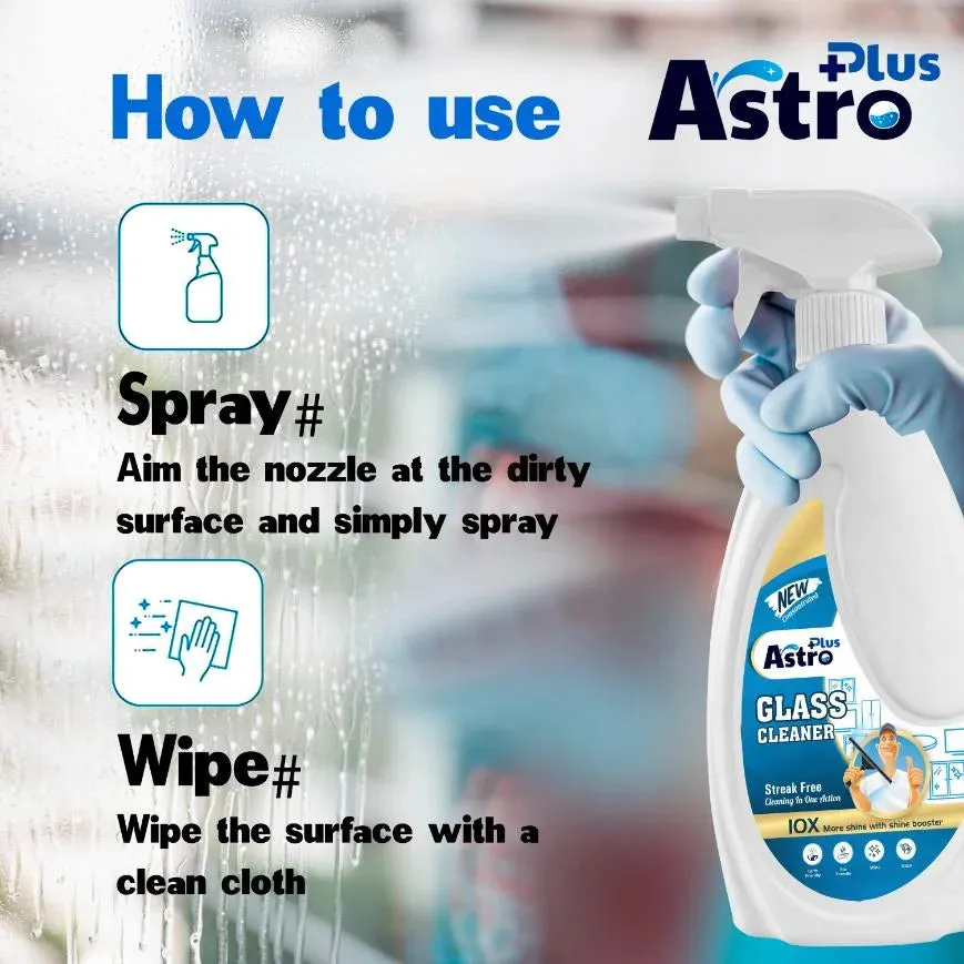 Astro Plus Glass Cleaner Glass And Household Cleaner Surface Cleaning Spray Bottle 500ml