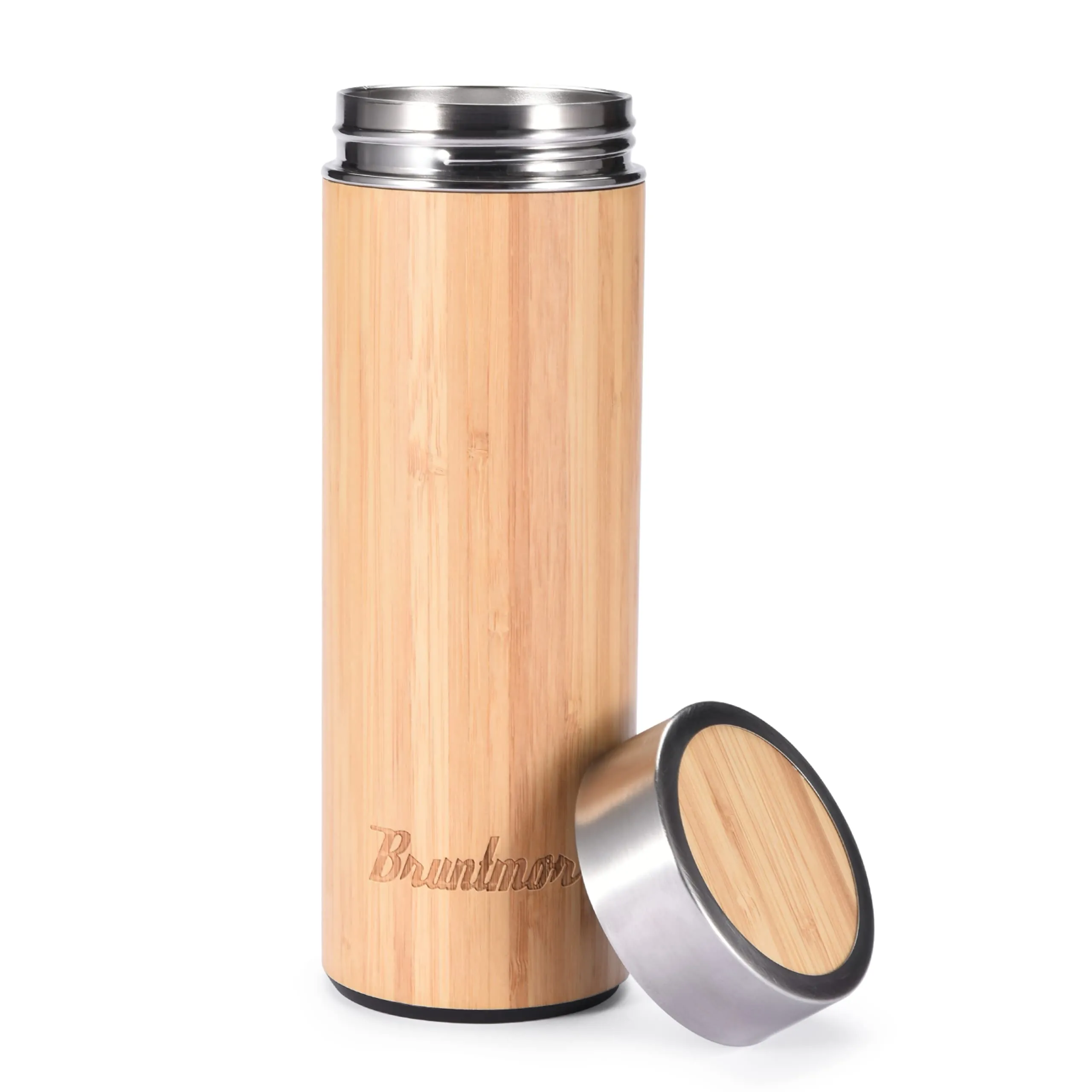 Bamboo Tumbler With Tea Infuser - Vacuum Insulated Thermos For Tea