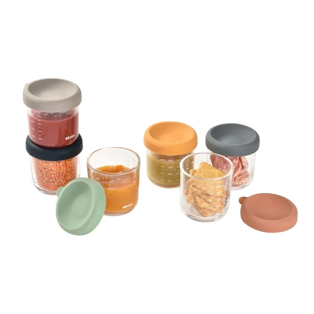 Beaba Glass Portion Jars 250ml 6 Pack