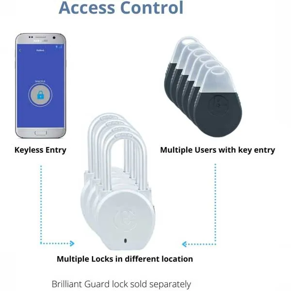 Brilliant Guard - Bluetooth Padlock Smart Key - NFC Padlock - BRG-BGMK6338