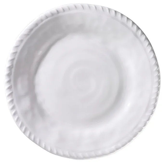 Brilliant White Rope Trim Melamine Dinnerware