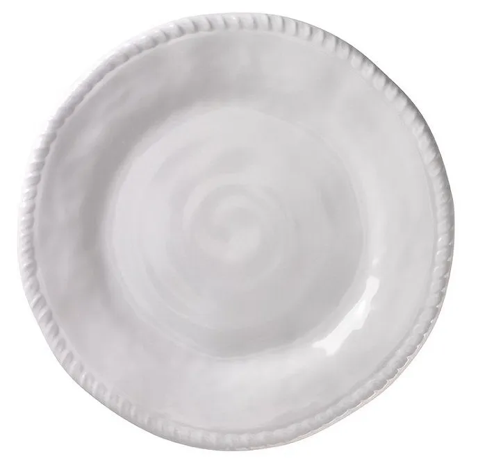 Brilliant White Rope Trim Melamine Dinnerware