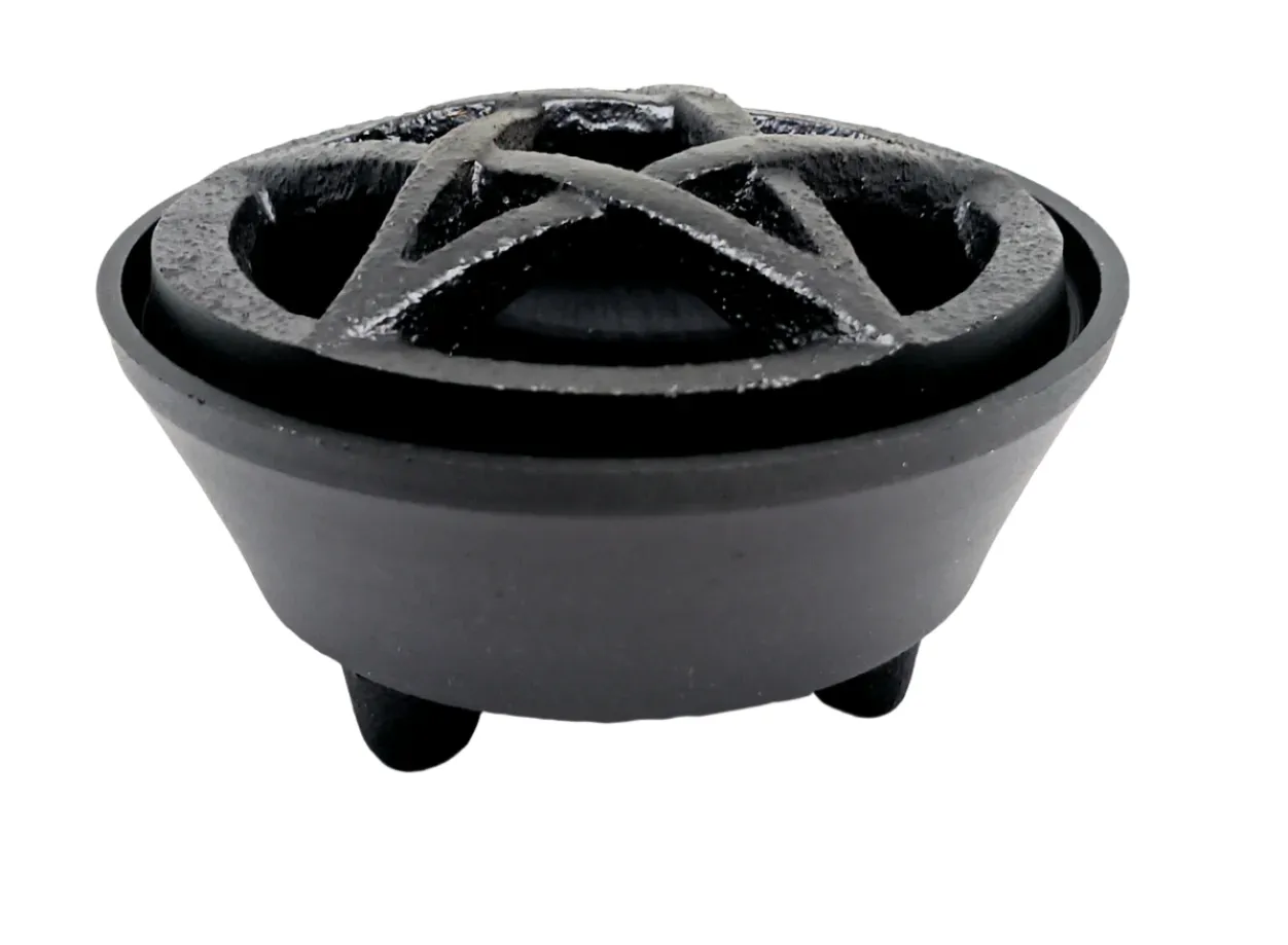 Cast Iron Bowl with Pentagram Lid