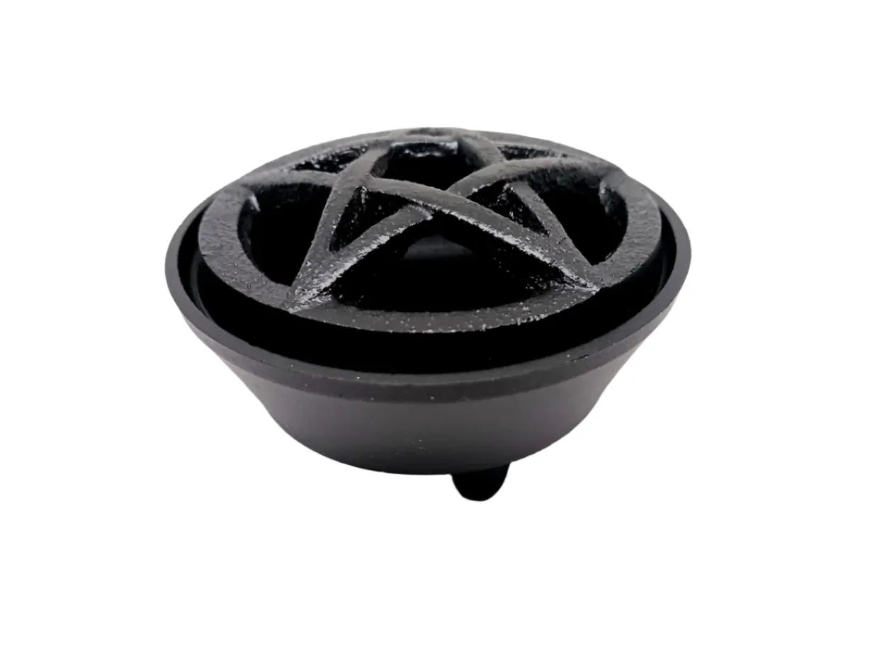 Cast Iron Bowl with Pentagram Lid