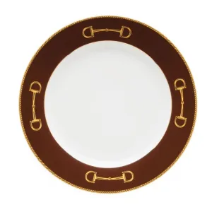 Cheval Chestnut Brown Luncheon Plate 9" - Julie Wear Equestrian Tableware