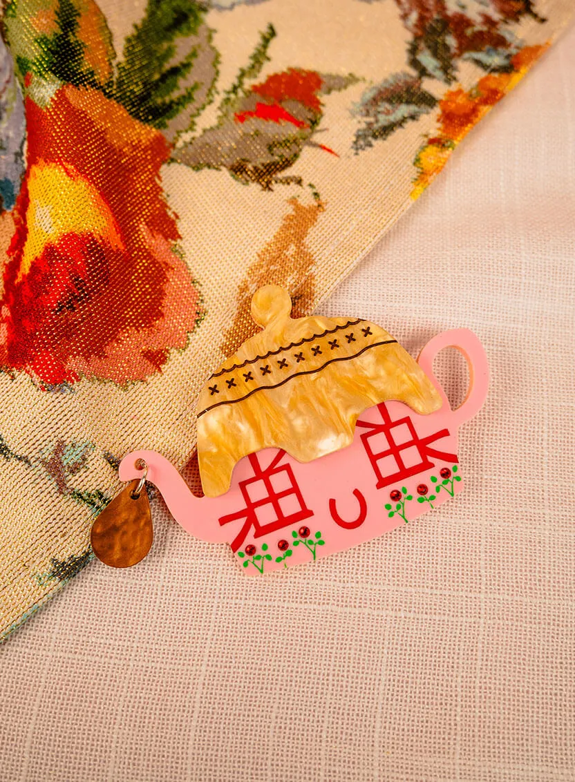 Cottage Teapot Brooch