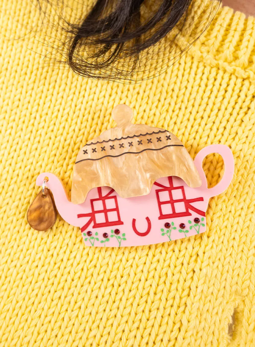 Cottage Teapot Brooch