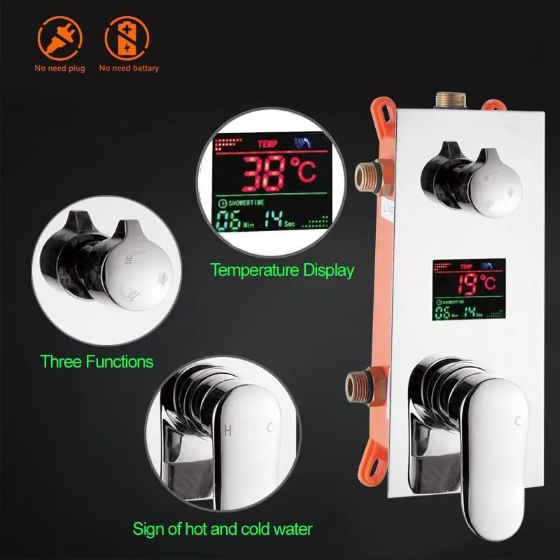 Digitally Mounted Shower Mixer Valve Control with Smart Shower Panel