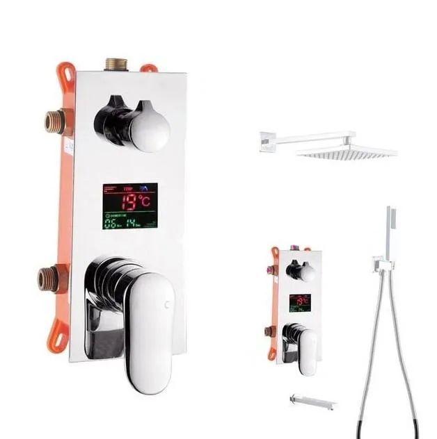 Digitally Mounted Shower Mixer Valve Control with Smart Shower Panel