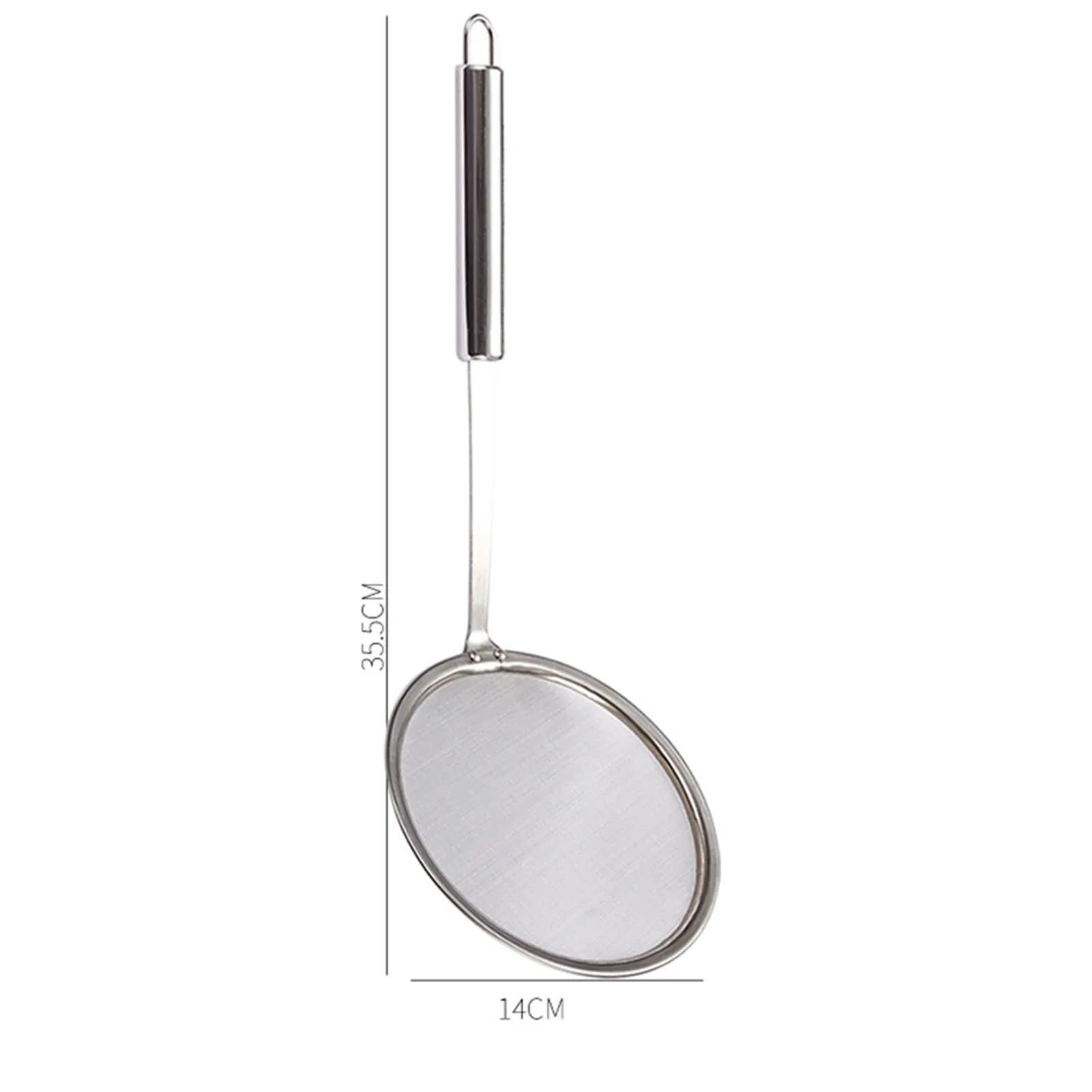 Filter Scoop Stainless Steel Fat Skimmer Spoon Fine Mesh Strainer Food Strainer With Handle Kitchen Oil Skimmer Strainer FU