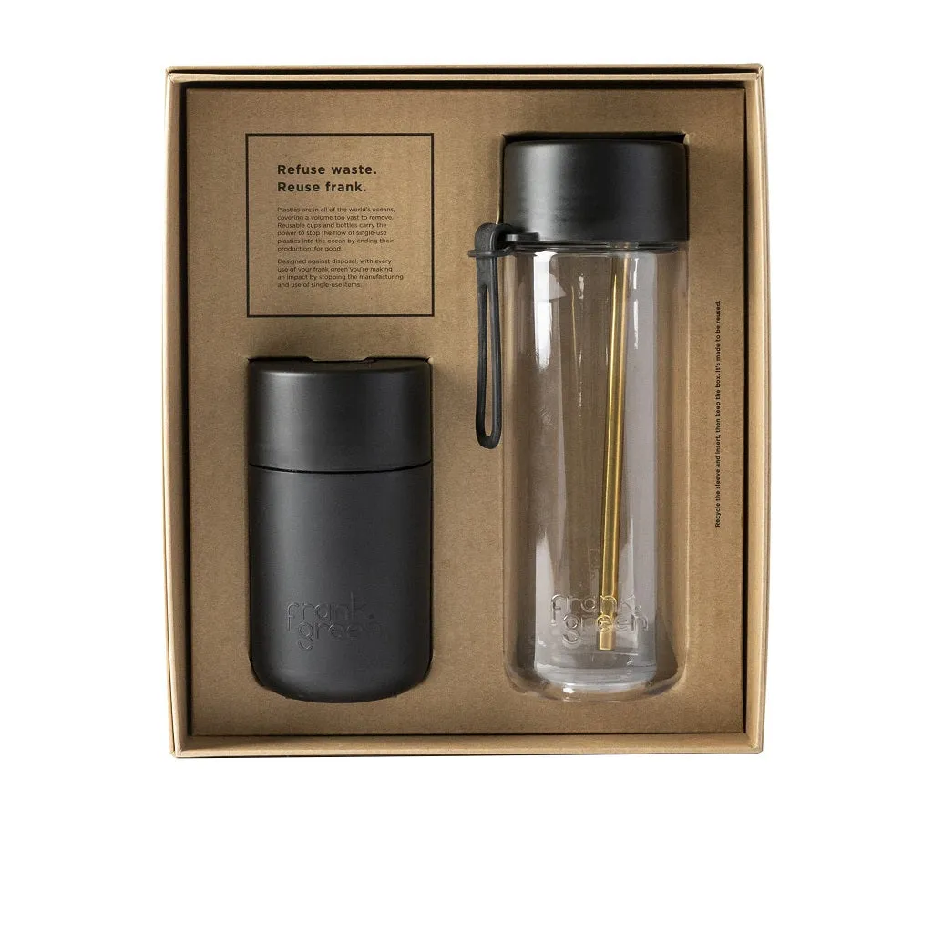 Frank Green Gift Set 12oz Cup   25oz Bottle - Black