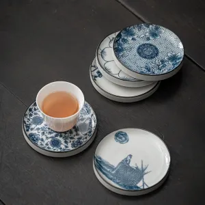 Gohobi Blue and White Ceramic Coaster