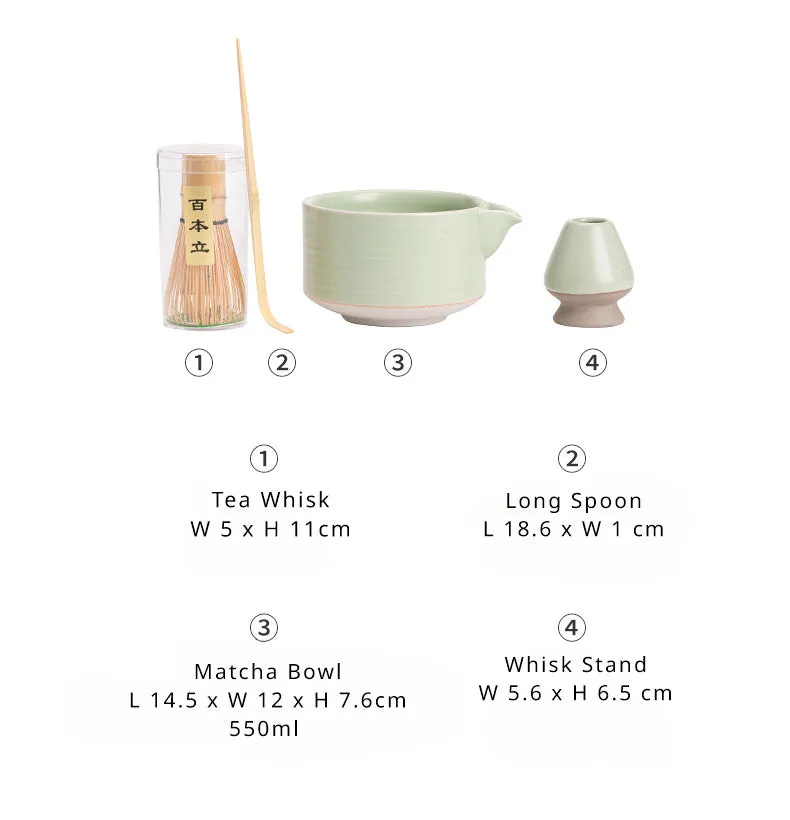 Gohobi Colourful Ceramic Bowel Matcha Set