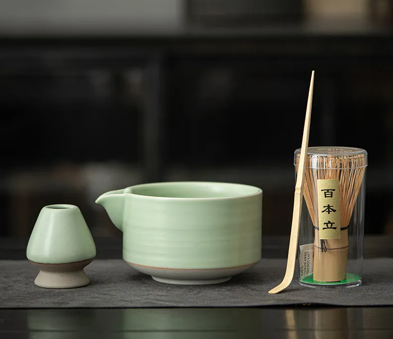 Gohobi Colourful Ceramic Bowel Matcha Set