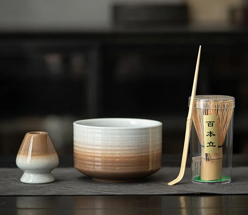 Gohobi Colourful Ceramic Bowel Matcha Set