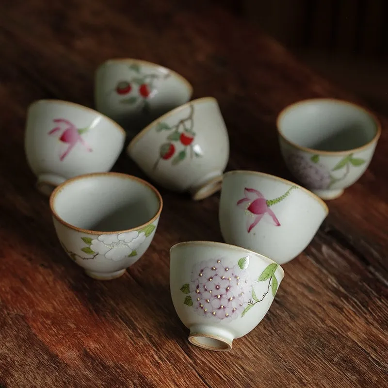 Gohobi Hand-painted Classic Floral Tea Cup