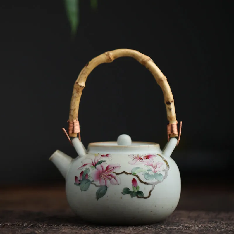 Gohobi Hand-painted Floral Tea Set Teapot Tea cup