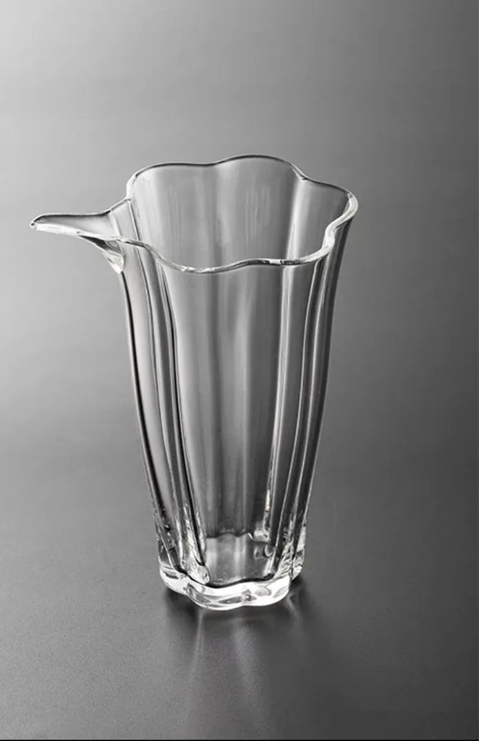 Gohobi Handmade Floral Tall Glass Pitcher