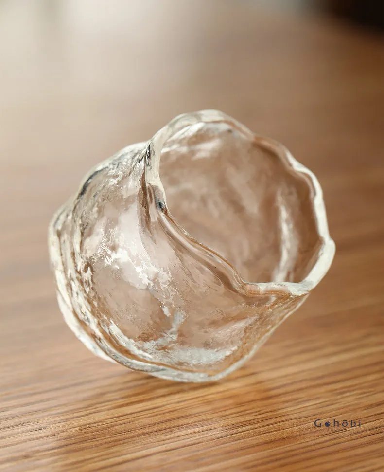 Gohobi Handmade Wabi Sabi Round ans Square Glass Tea Cup