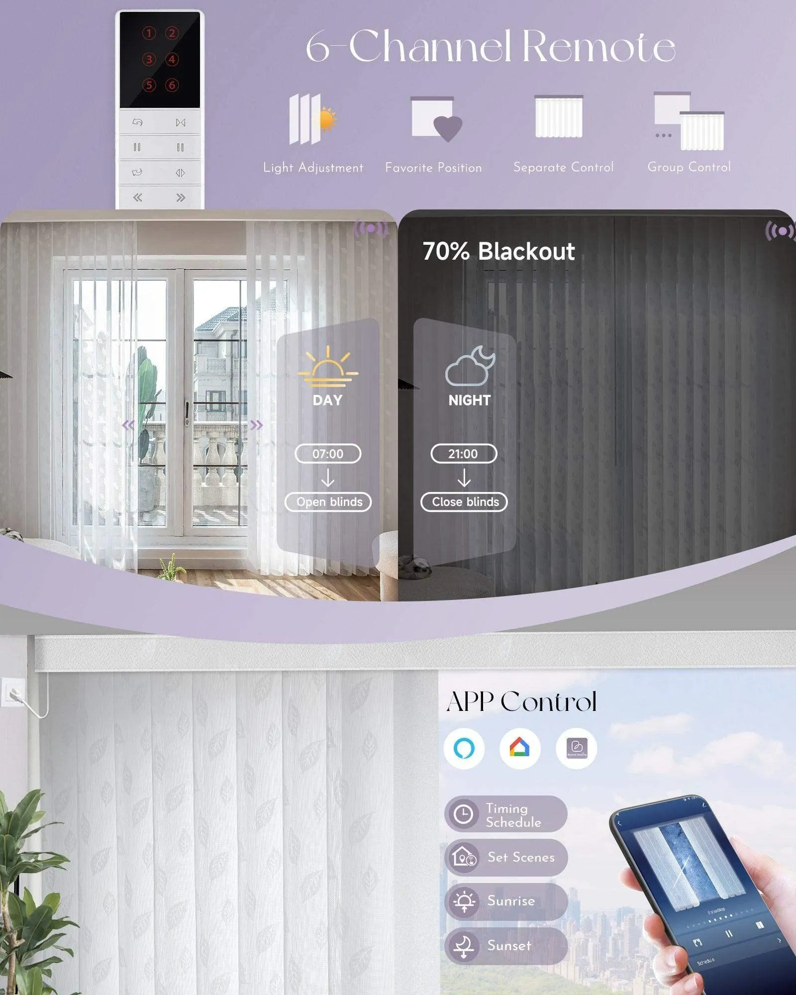 Graywind Smart Sheer Vertical Blinds | Pattern Series | Customizable