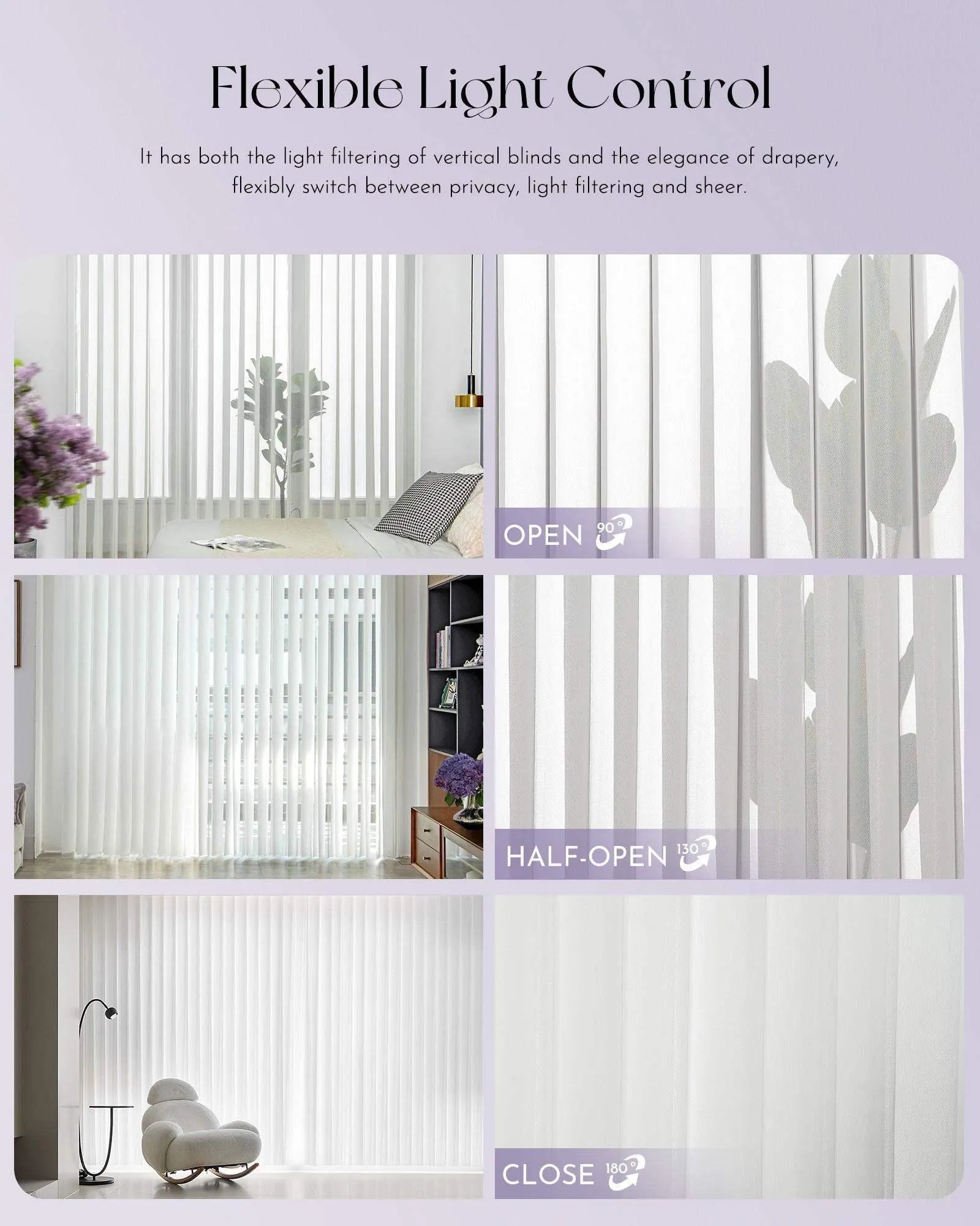 Graywind Smart Sheer Vertical Blinds | Pattern Series | Customizable