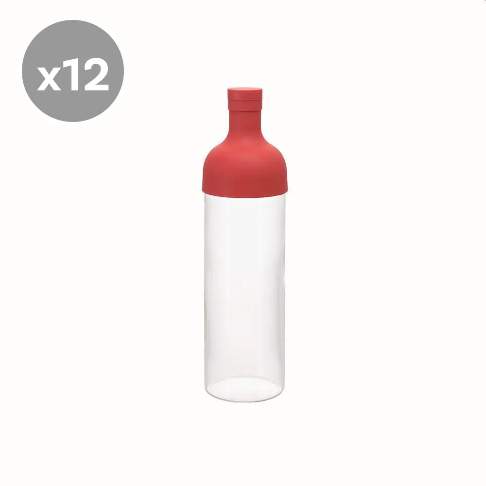 Hario Cold Brew Tea Filter Bottle (Red) 750ml - Bundle of 12