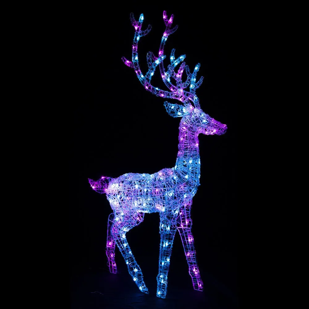 LED Rainbow Acrylic Reindeer with App (140cm)