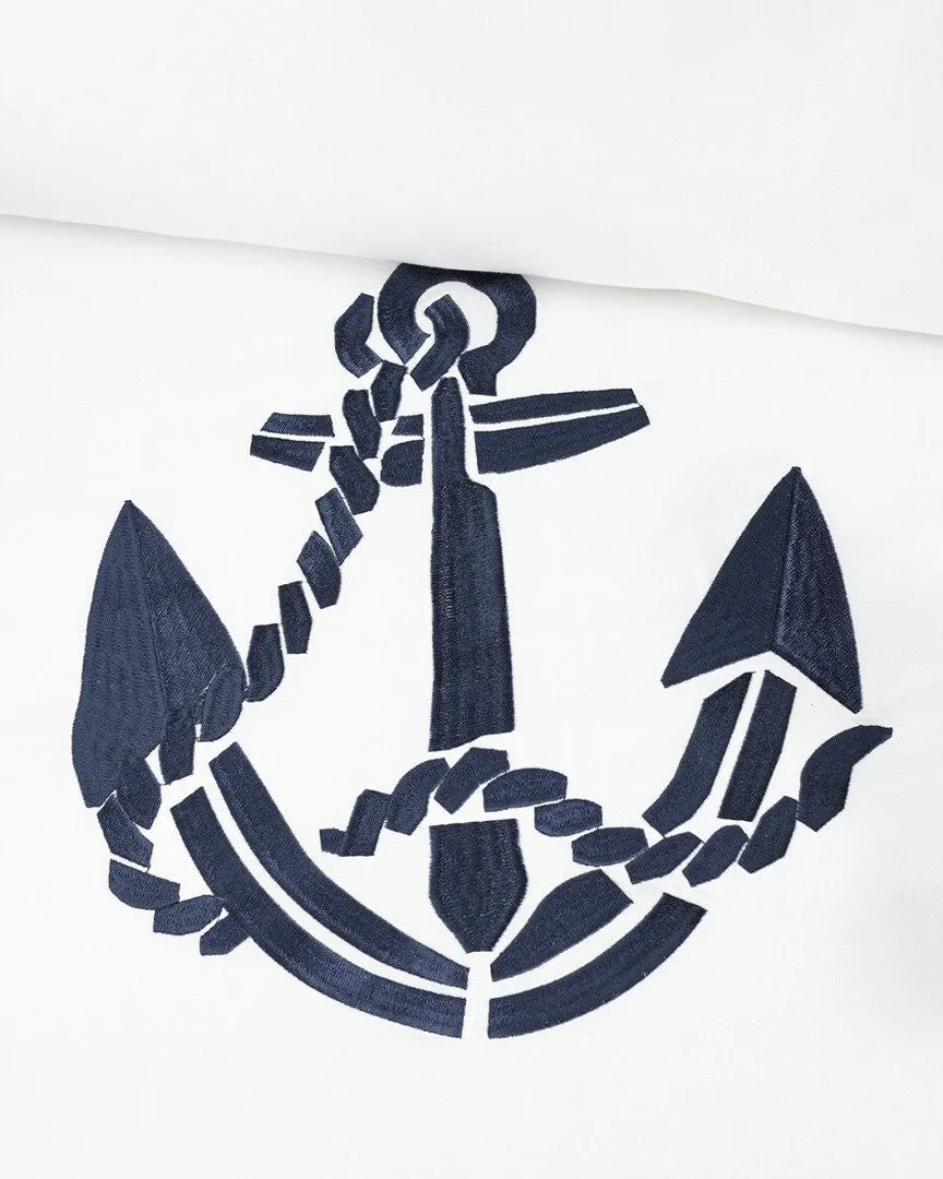 Luxe Nautique Embroidered Anchor Bedding