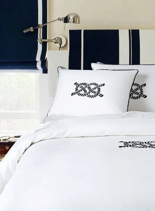 Luxe Nautique: Embroidered Nautical Knot Bedding