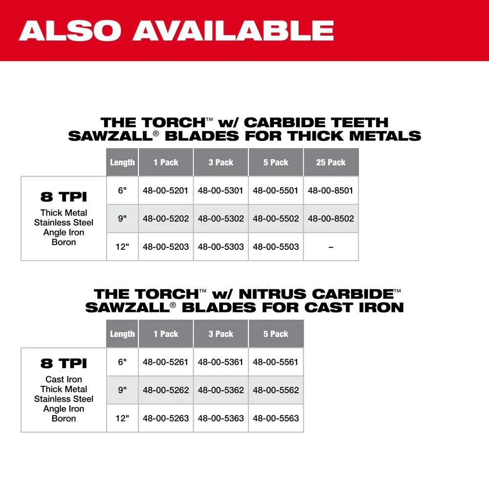 Milwaukee 48-00-5261 6" 7TPI The TORCH with NITRUS CARBIDE for CAST IRON 1PK