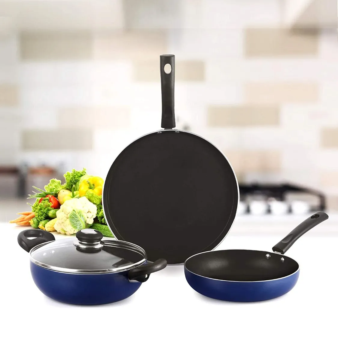 Non-Stick Prima Induction Base Cookware Set, 3 Pieces