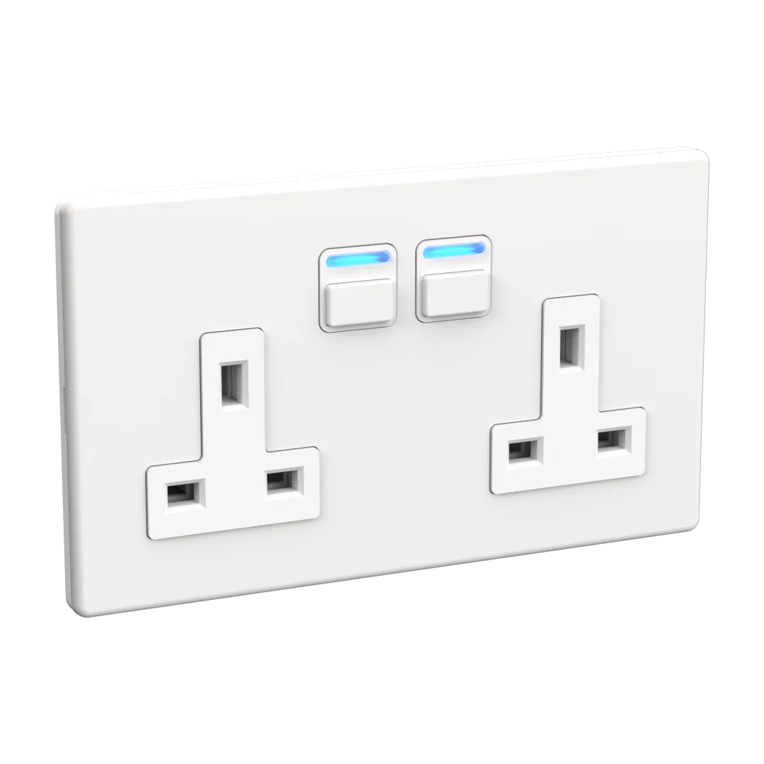 Sure! Here is an optimized product title with modifiers:

WiFi-Enabled Smart Dual Socket Plug with Voice Control and Energy Monitoring