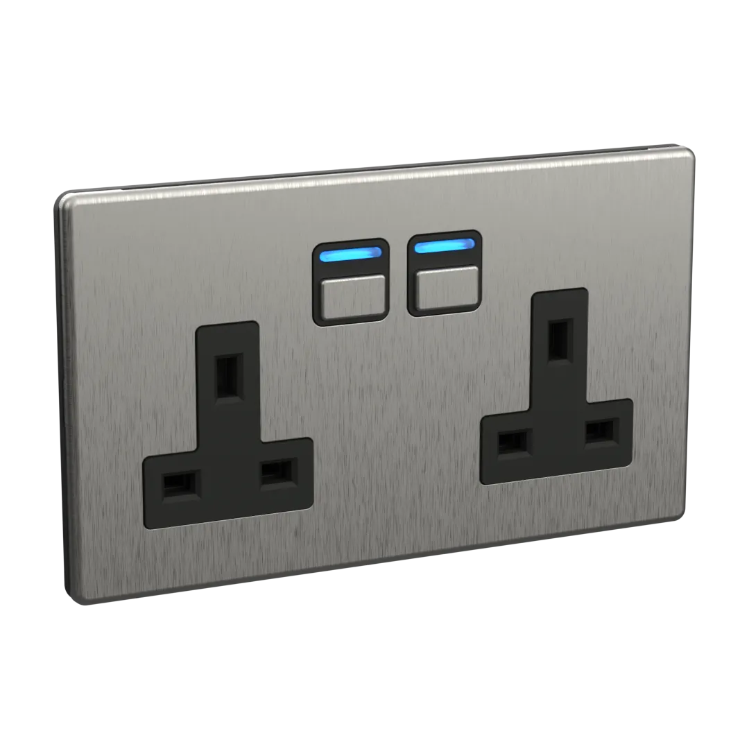 Sure! Here is an optimized product title with modifiers:

WiFi-Enabled Smart Dual Socket Plug with Voice Control and Energy Monitoring