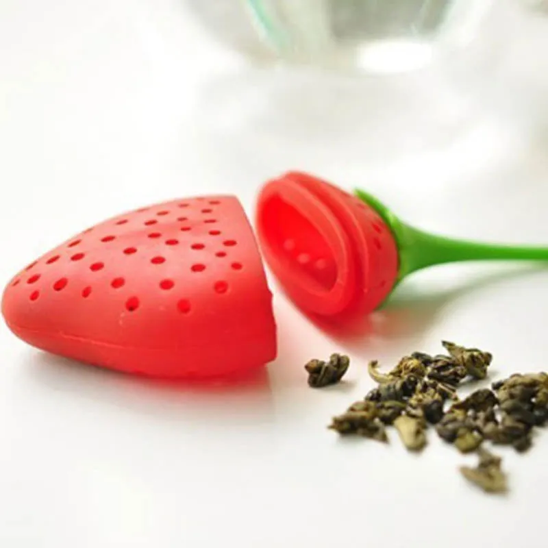 Tea Strainer Non-toxic Strawberry Shape Silicone Tea Infuser Tea Bag