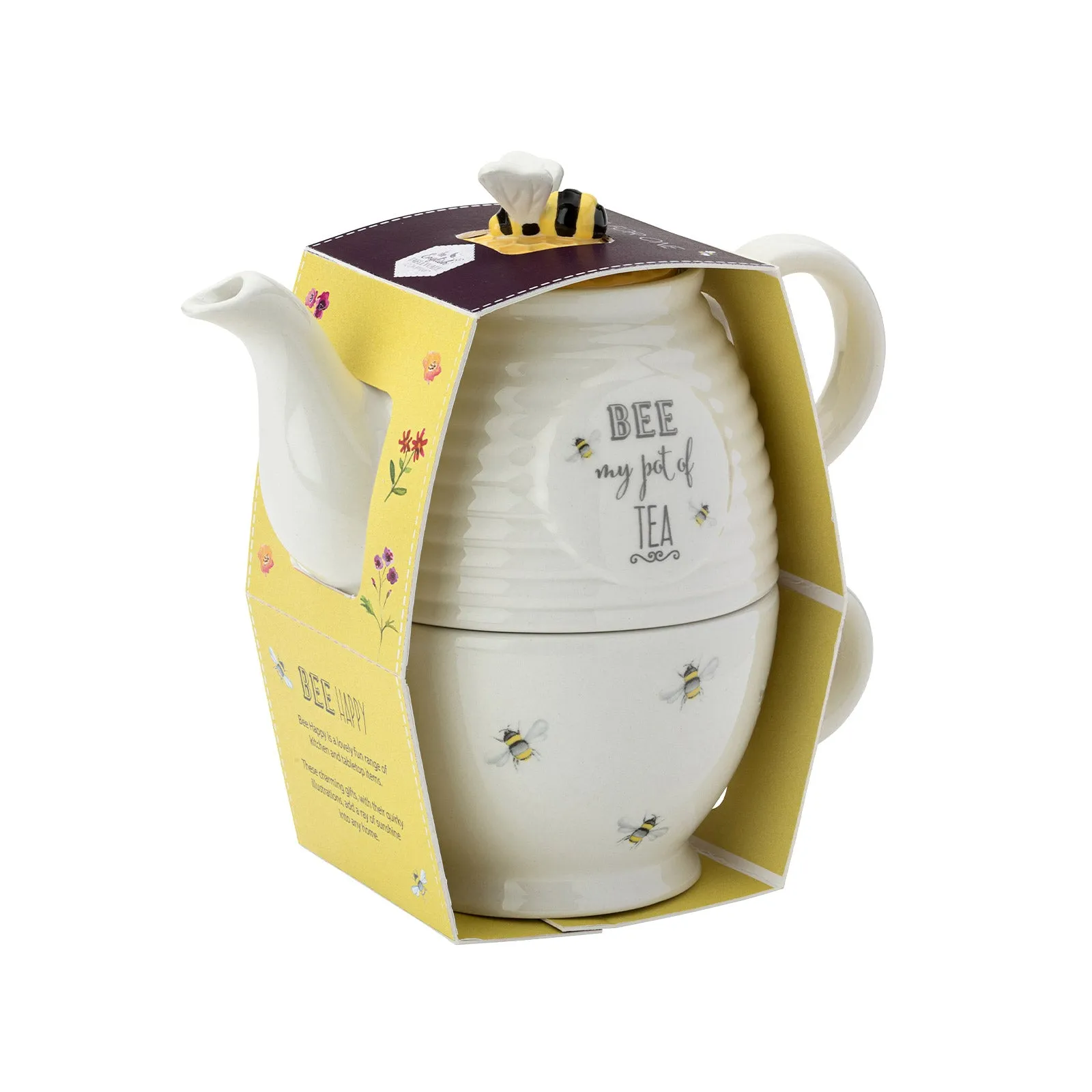 The English Tableware Company Bee Happy Tea for One - White