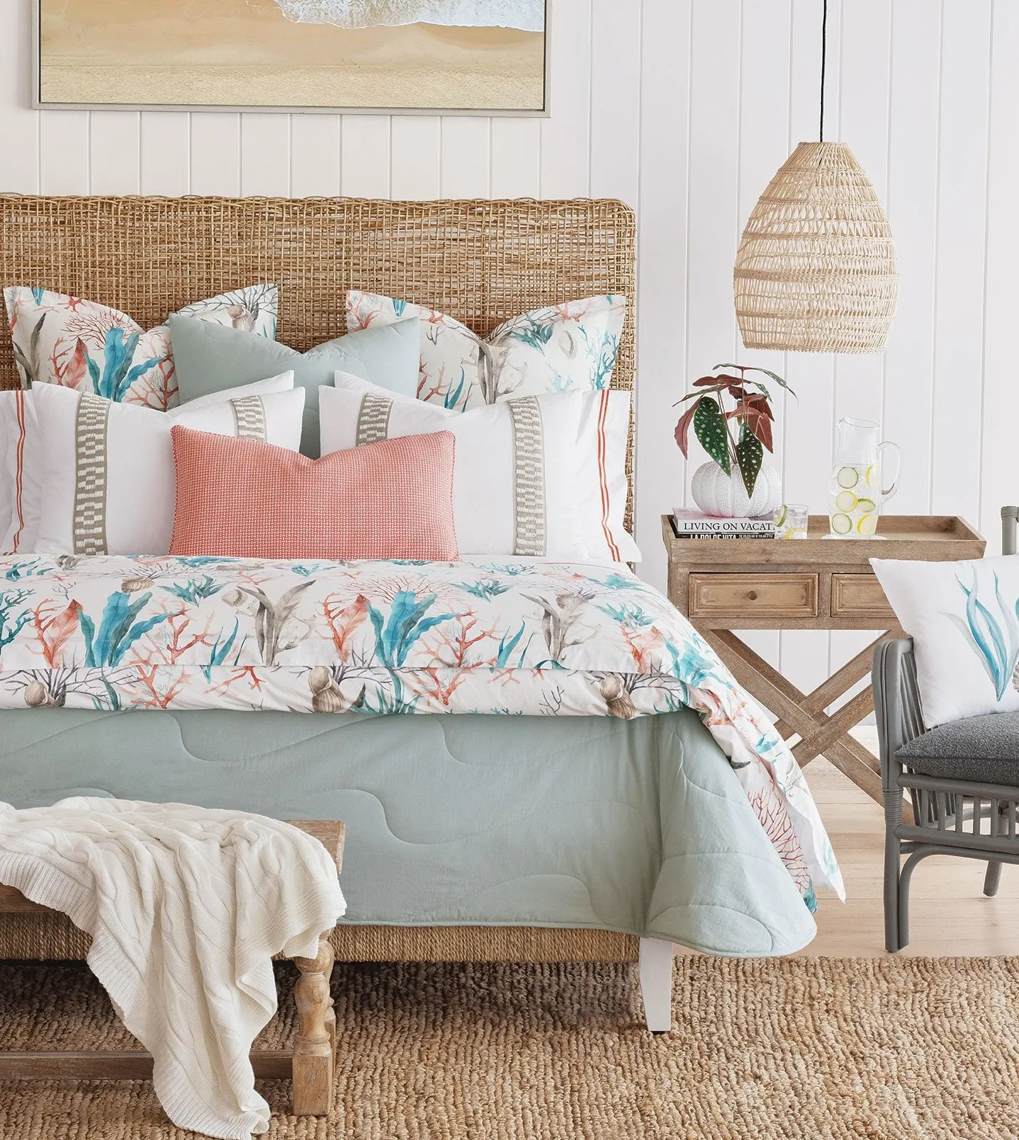 Watercolors Reef Coastal Bedding Set