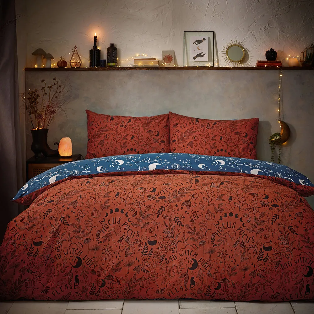 Witchy Vibes Duvet Cover Set Rust