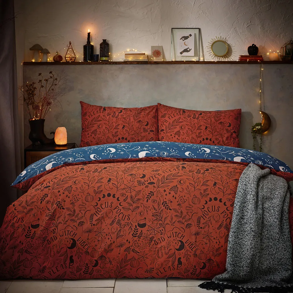 Witchy Vibes Duvet Cover Set Rust