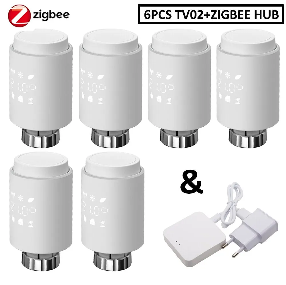 ZigBee3.0 Smart WIFI Thermostatic Radiator Valve Actuator TRV Programmable Temperature Controller Alexa Tuya Google Assistant