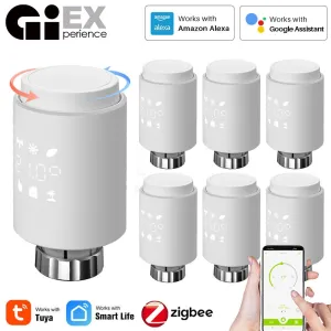 ZigBee3.0 Smart WIFI Thermostatic Radiator Valve Actuator TRV Programmable Temperature Controller Alexa Tuya Google Assistant